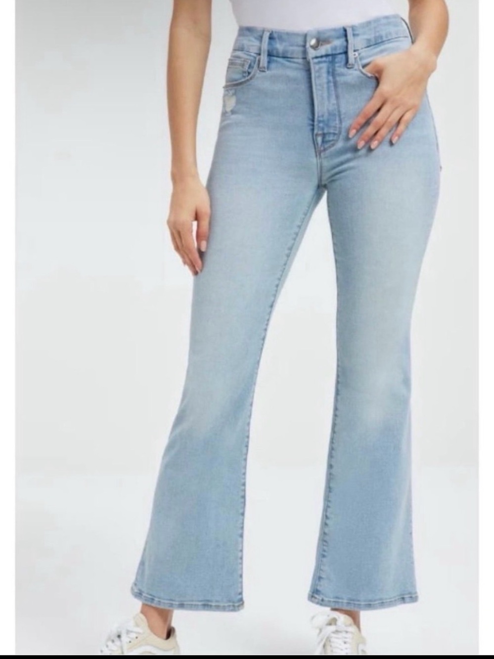 Good American Good Legs Cropped Boot Cut Jeans 8/29 in Indigo403